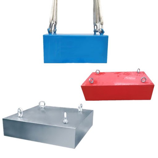 Nam châm phẳng 600x500x200mm, khối nam châm tách sắt trên băng tải, nam  châm vĩnh cửu có móc treo hút xa 30cm