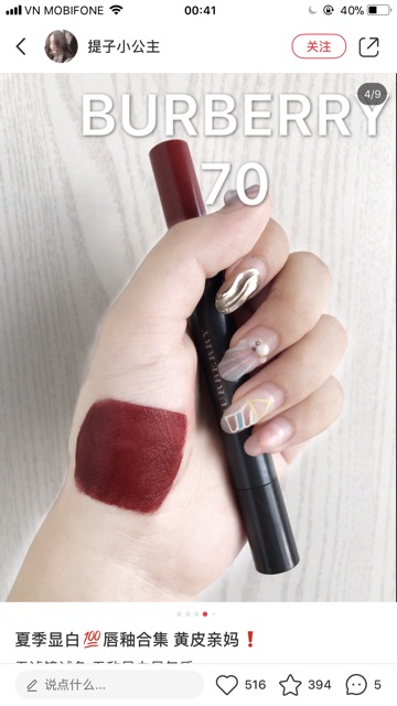 Son burberry lip velvet crush 70 dark russet Shopee Vi t Nam