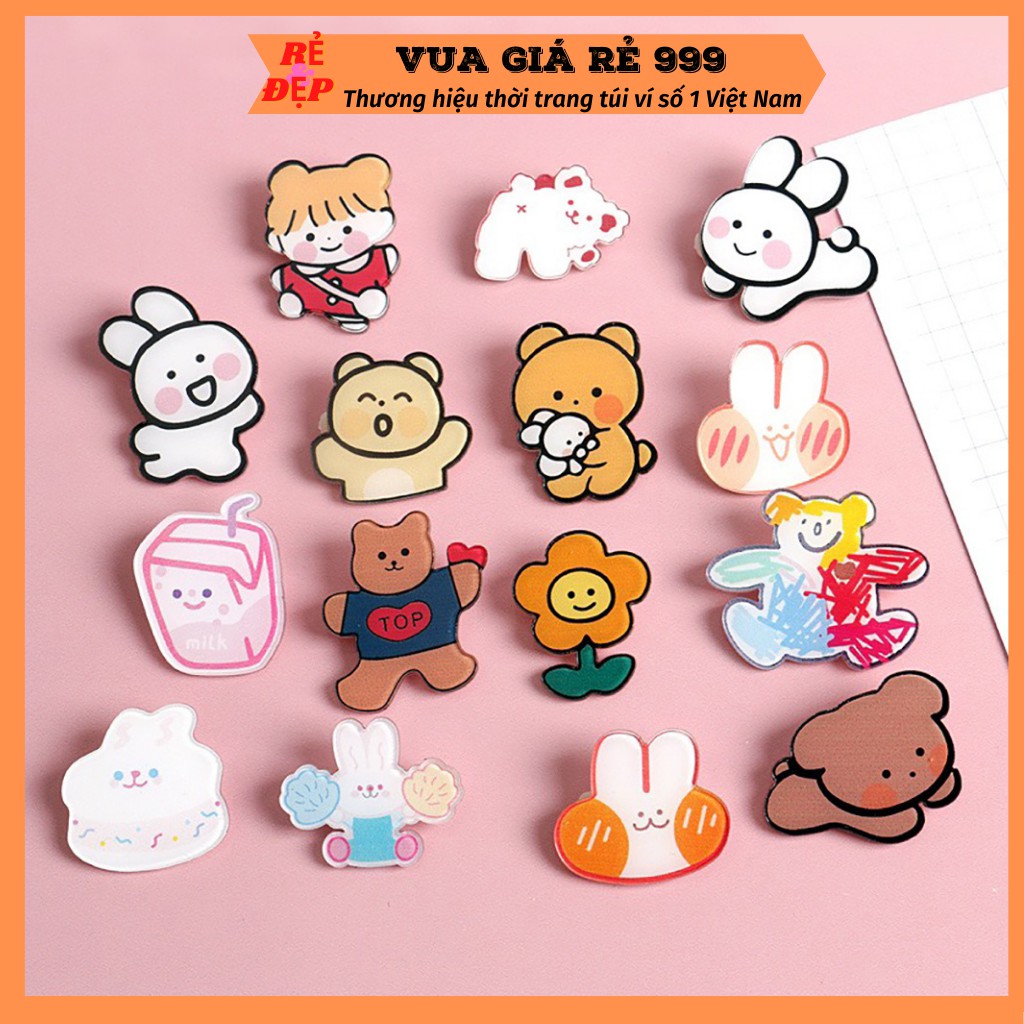 COMBO 10 Sticker phụ kiện cài gim trang trí balo túi ví xinh xắn dễ thương VUAGIARE999 ST00