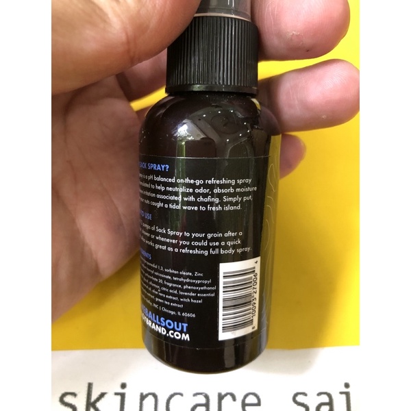 Ballsy Sack Spray (2oz) - Chất khử mùi tự nhiên dành cho nam - Xịt bóng dành cho nam để trung hòa mùi và kích ứng da với