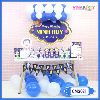 TẶNG 10 BÓNG THẢ SÀN - Set Trang Trí Sinh Nhật Hoạt Hình Siêu Đáng Yêu Cho Bé (Không bao gồm bảng tên)