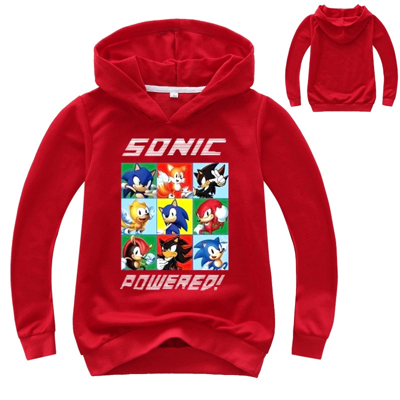 Áo Hoodie Cotton trẻ em Sonic the Hedgehog Áo khoác trẻ em Áo khoác ngoài trẻ em