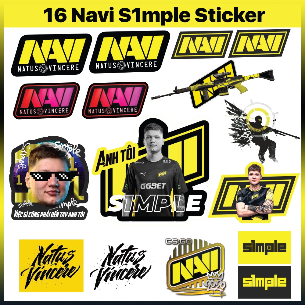 Bộ Hình Dán Sticker CSGO Sticker Game S1mple Navi G2 Liquid Astralis