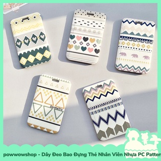 [Sẵn VN - Hỏa Tốc] Dây Đeo Thẻ Bao Thẻ Nhân Viên Nhựa PC Phong Cách Họa Tiết Pattern Vintage