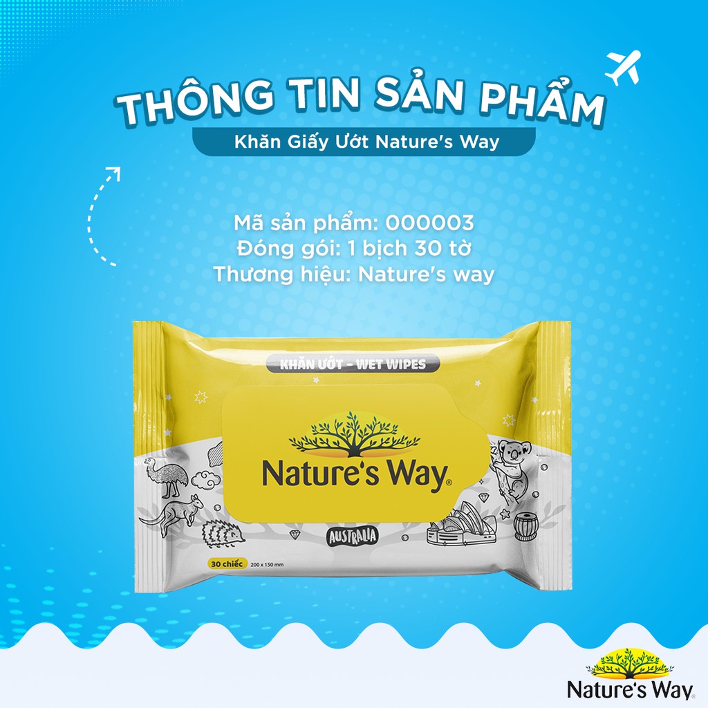 Ảnh Khăn Giấy Ướt Nature's Way Không Mùi, An Toàn Cho Da Của Bé Cao Cấp 1