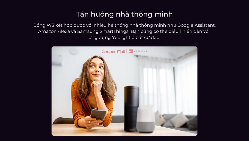 Mô tả Bóng đèn thông minh Yeelight W4 16 triệu màu đui đèn E27 phù hợp với đèn bàn học pixar bh 12 tháng - 4