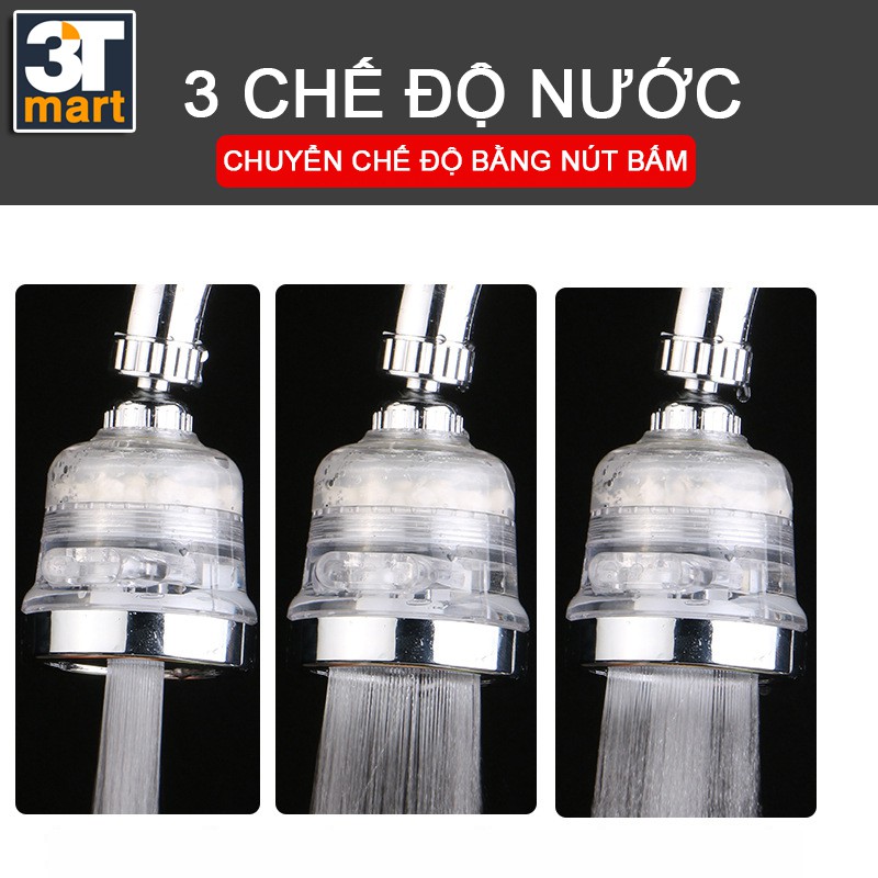 Ảnh Đầu vòi rửa bát chén tăng áp LỌC KHỬ CLO DƯ điều hướng xoay 360 độ 3 chế độ nước C'MON DV-07 4