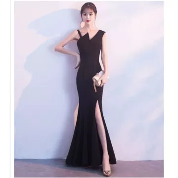 Đầm xẻ tà, đầm dự tiệc, đầm dạ hội, đầm sang trọng, đầm thanh lịch, đầm nữ, đầm trễ vai, đầm 2 dây
