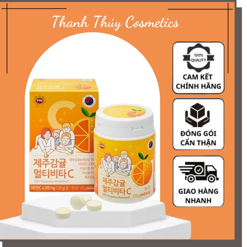 Viên ngậm Vitamin C JEJU Tangerine Multivita C Hàn Quốc 4000mg Tăng