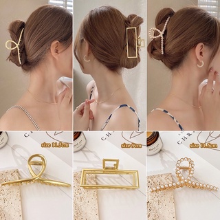 Kẹp tóc kim loại đính đá sang trọng lấp lánh phong cách Hàn Quốc