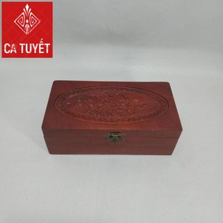 Hộp đựng con dấu, đồ trang sức GỖ HƯƠNG chạm CHIM PHƯỢNG (SIZE VỪA - ẢNH THẬT 100%)