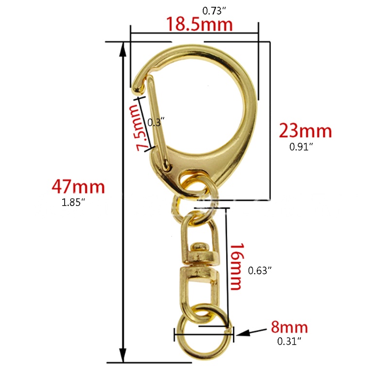 Bộ 10 cái móc khóa bằng hợp kim kẽm làm trang sức DIY