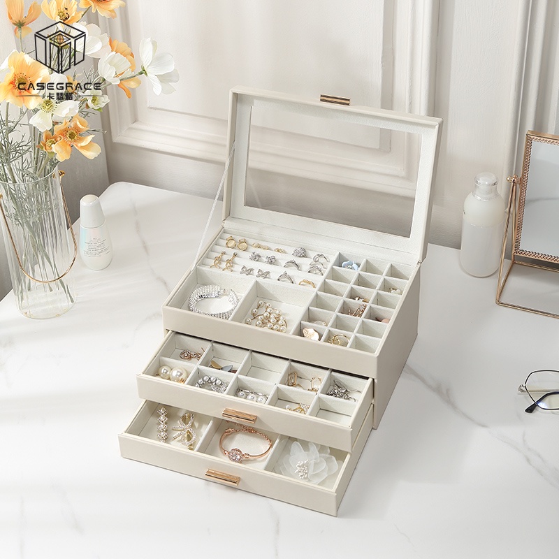 Hộp trang sức cỡ lớn CASEGRACE chống bụi bẩn đựng đồng hồ/trang sức tiện lợi