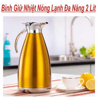 bình inox 2 lít -Ca inox 2 lít - Bình Có 2 Lớp Chân Không Cách Nhiệt