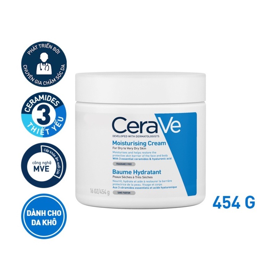 Ảnh Kem dưỡng ẩm dành cho da khô Cerave Daily Moisturizing Cream khối lượng 50g/340g/454g - ajaskinlab 2