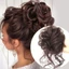 DELMER Tóc Tổng Hợp Bun Tóc Tự Nhiên Nối Dài 22 Màu Dây Cao Su Co Giãn Chignon Tóc Giả