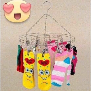 Móc kẹp  phơi đồ , Móc dù tròn, móc chùm kẹp quần áo đa năng gấp gọn
