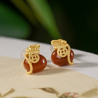 Khuyên Tai Bạc 925 Hình Túi Tiền May Mắn Thời Trang