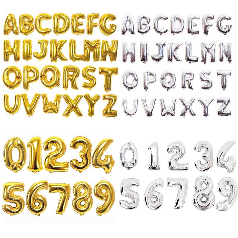 Bóng chữ cái màu vàng gold size 40cm trang trí sinh nhật, sự kiện - K121