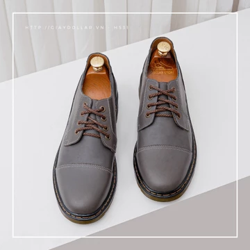giày đốc, giày đốc da bò, giày đốc da thật, giày dr.marten, giày da thật, giày phượt, giày patina, giày bụi, H531