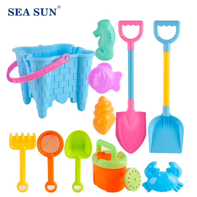 Set đồ chơi 9/ 10/ 11 món SEA SUN TOYS gồm xẻng và dụng cụ xúc cát vui