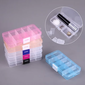 Clear Plastic Storage Box 10 Compartment with Sealing Lid Container for Case