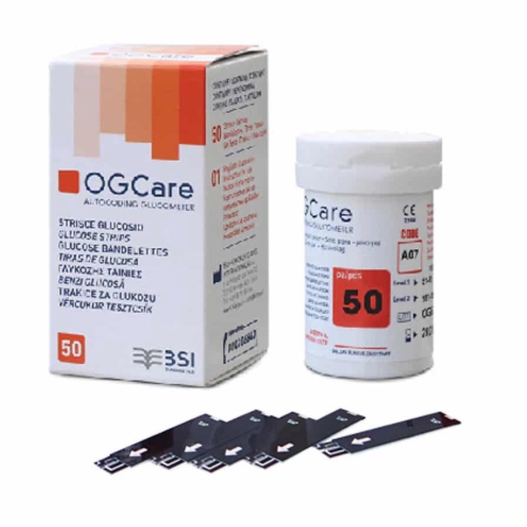 Ảnh Que thử đường huyết OGCARE hộp 50 que date xa chính hãng - MEDICAL 1