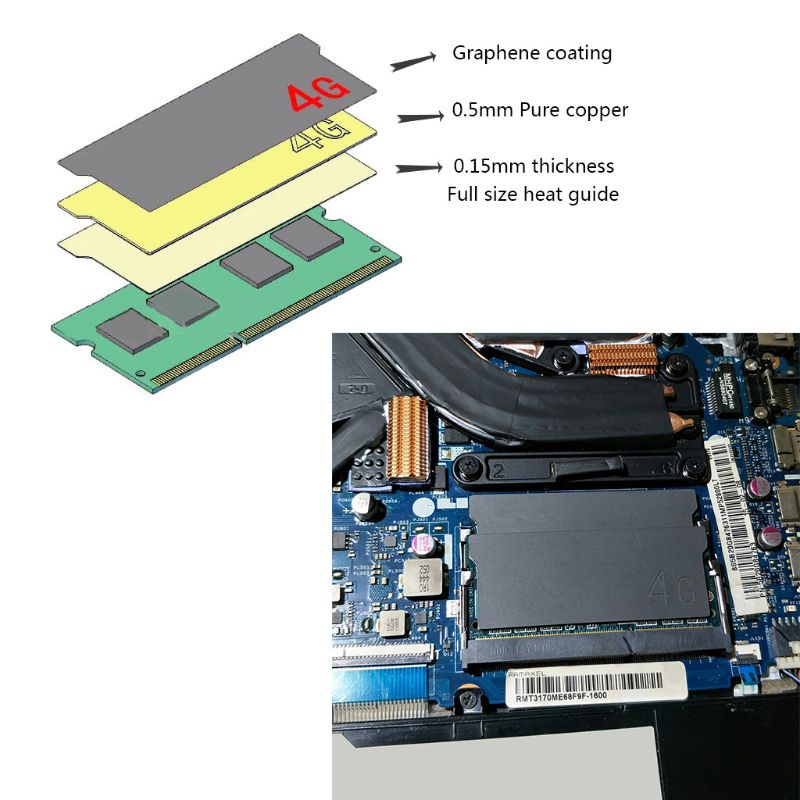Pure Copper  Laptop Memory Heatsink Cooling Vest  Radiator Cooler Kit