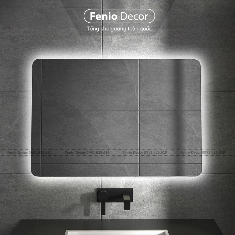 Ảnh Gương đèn led treo tường nhà tắm Gương hình chữ nhật có led cảm ứng decor phòng toilet (LH) 4