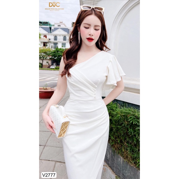 (HCM) Đầm body trắng dự tiệc sang chảnh quyến rũ tôn dáng sành điệu , thời trang y hình HIYU STORE