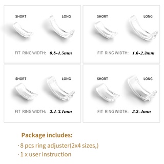 Hoàn Hảo 8 Miếng Vòng Kích Thước Điều Chỉnh Cho Vòng Rời Nhựa Trong Suốt Bảo Vệ Kẹp Nữ