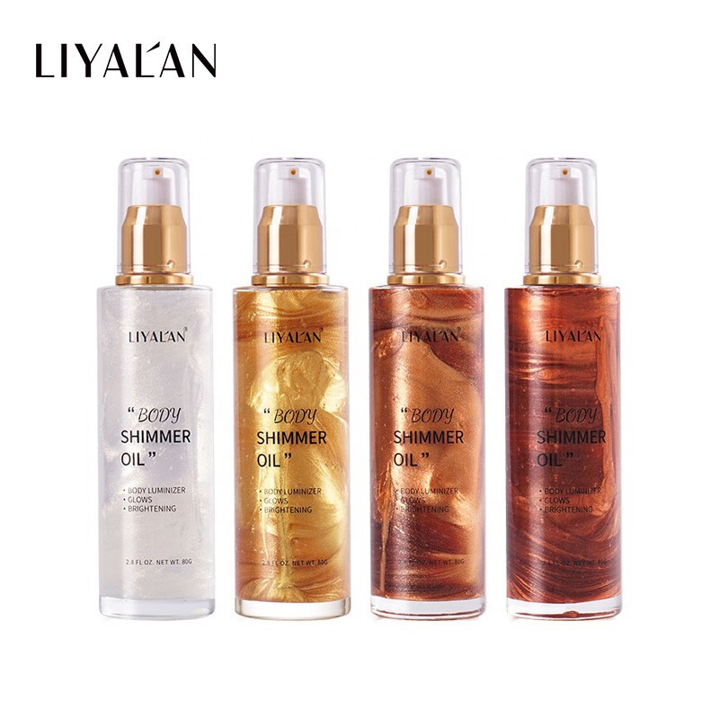 Ảnh Dầu dưỡng thể LIYALAN ánh nhũ chiết xuất hữu cơ trang điểm sáng bóng 80g 1