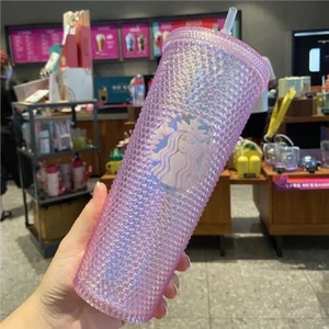 Ly giữ nhiệt lạnh 2-3h,cốc uống nước kim cương starbuck 2 lớp cao cấp tặng kèm túi trong