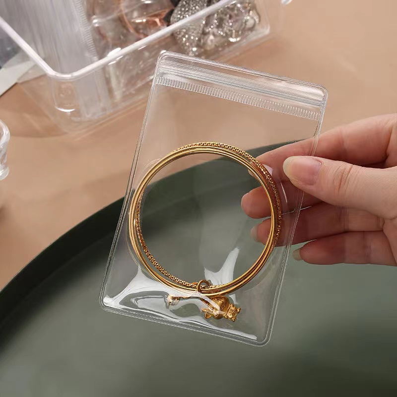 Túi nhựa pvc CASEGRACE màu sắc trong suốt có khóa kéo đựng trang sức tiện dụng