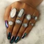 MERIGGIARE 8 Cái / bộ Bộ Nhẫn Nữ Thời Trang Trong Suốt Trắng Opal Đá Khắc Trang Sức Bohemian