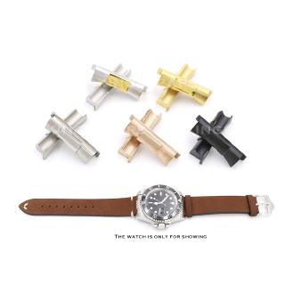 Cho 20mm Rolex Submariner Daytona GMT Bạc Hoa Hồng Vàng Chắc Chắn Cong Kết Thúc Liên Kết Endlink Dây Đồng Hồ Cao Su Da