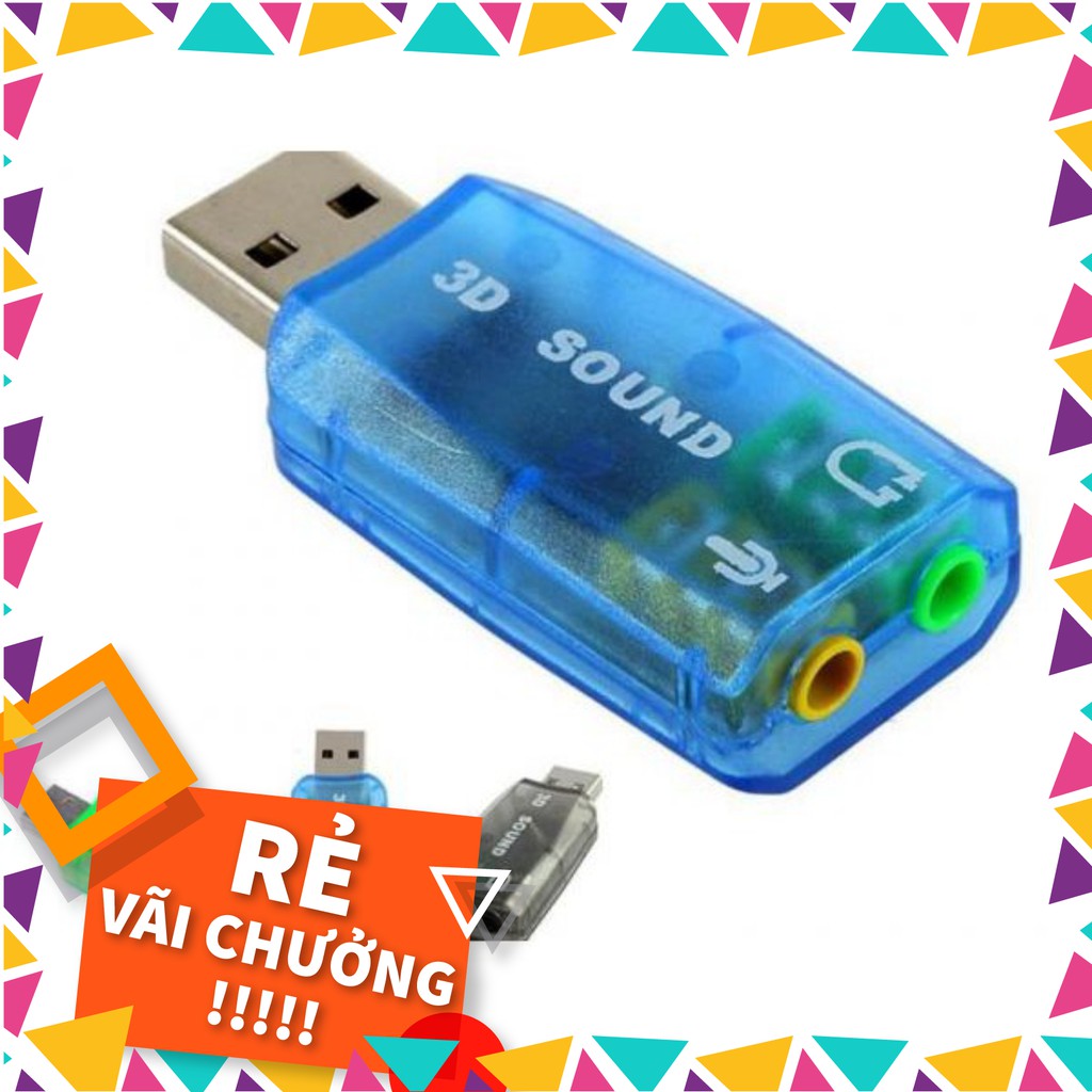 [Siêu rẻ] USB Sound 3D 5.1 chuyển đổi từ cổng USB ra 2 cổng cho ...