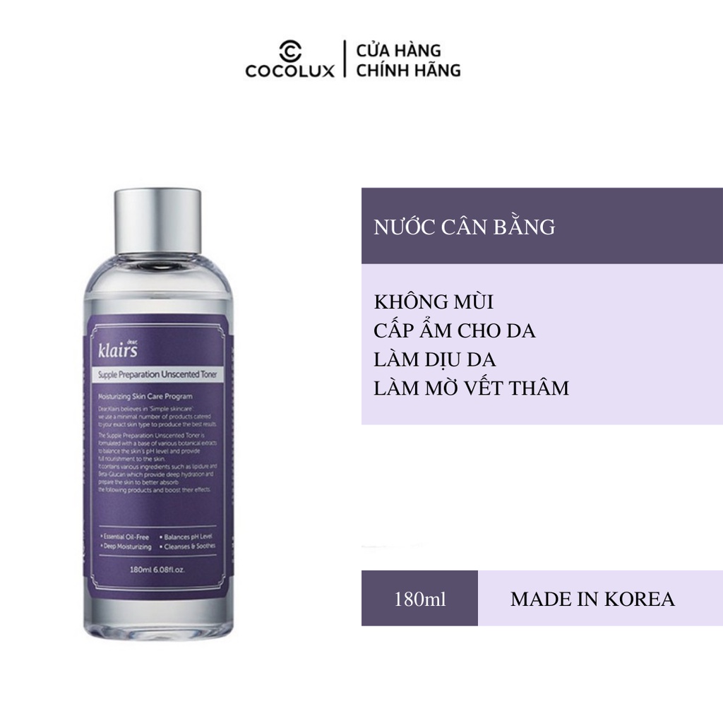 Ảnh Nước hoa hồng Dear Klairs Supple Preparation Facial Toner 180ml 3