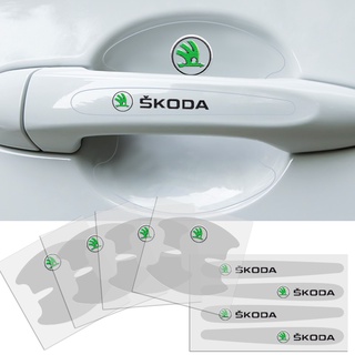 Set 8 Phim Dán Trong Suốt Bảo Vệ Tay Cầm Cho Xe Ô Tô Skoda Octavia A5 A7 Superb Fabia 2 3 1 Rapid Yeti Citigo Kodiaq Roomster