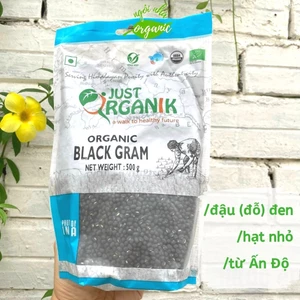 Đậu đen (đỗ đen) hữu cơ hạt nhỏ 500g Just Organik Organic Black Gram