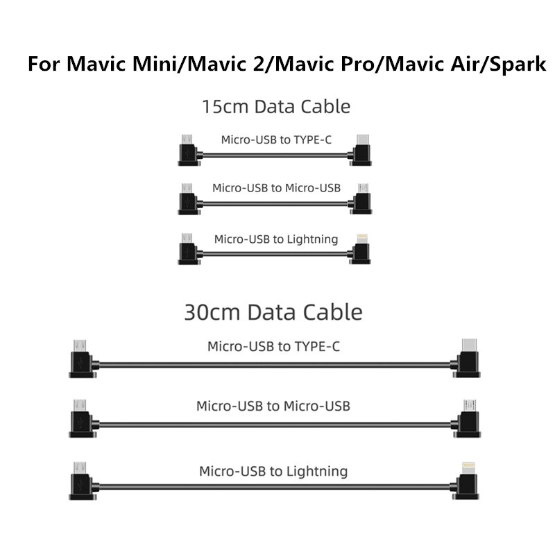Matrice Dji Cavo Micro USB Per DJI MAVIC PRO AIR Spark / IPad Air Mini 2 3 4 Cavo Per IPhone IPad DJI 30cm