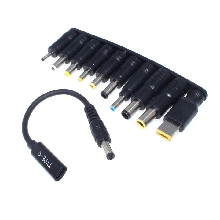 65W Loại C Laptop Bộ Chuyển Đổi Nguồn Đầu Nối Cắm USB Loại C Sang Đa Năng Laptop Sạc Jack Dây Cáp Sạc Cho Máy Tính Xách Tay