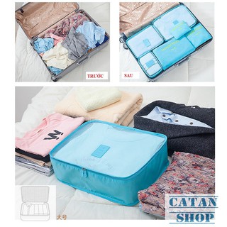 SET 6 Túi Đựng Đồ Du Lịch xếp đồ gọn gàng trong vali Chống Thấm Bag in Bag GD40-6Tvali