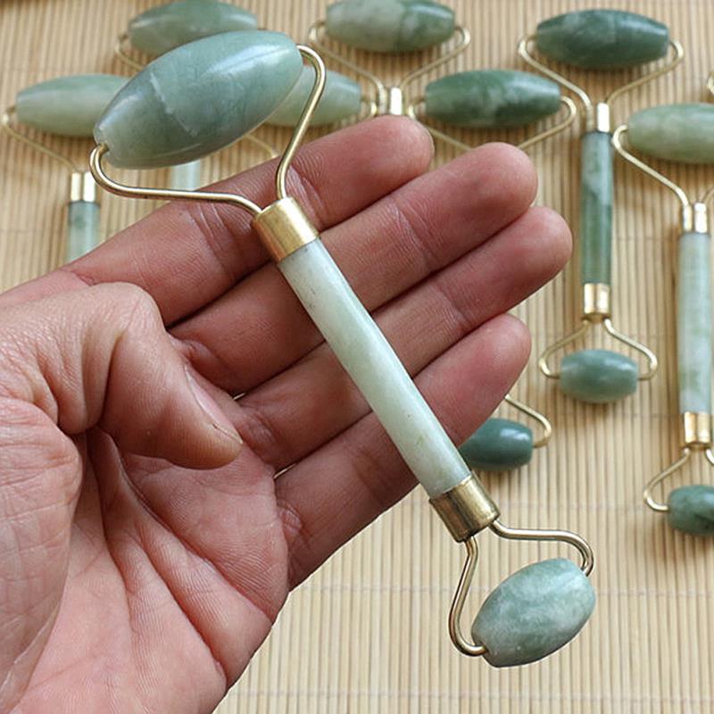 Cây Lăn Massage Mặt Bằng Đá Cẩm Thạch 2 Đầu , Thanh Lăn Massage Mặt Trị Liệu Bằng Đá Cẩm Thạch