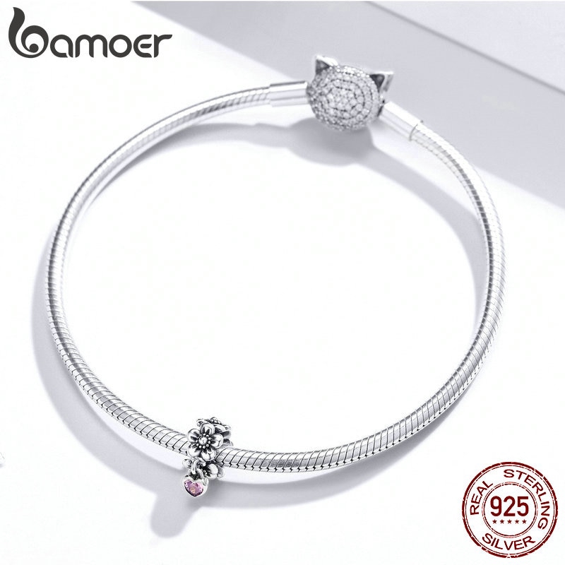 Mặt Trang Sức Bamoer Bằng Bạc 925 Hình Trái Tim Thời Trang Cho Nữ