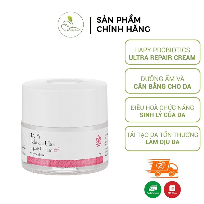 Kem phục hồi da Mini Garden Ha:py  Probiotics Ultra Repair Cream 30gram giúp sáng trẻ hóa làn da PV1027