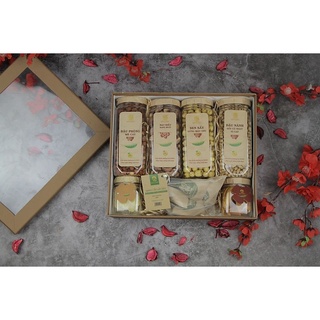 Hộp Quà Tết Cao Cấp Set 05A - Combo Hạt Dinh Dưỡng & Mứt Trái Cây Sấy Đặc Sản | Hải Long Food
