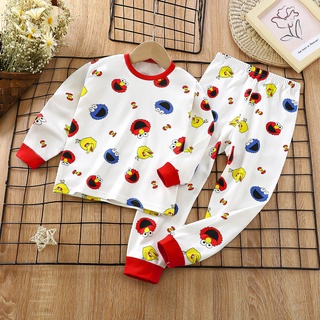 Bộ đồ ngủ dài tay Bộ đồ ngủ trẻ em 100% Cotton giữ ấm cho mùa xuân thu