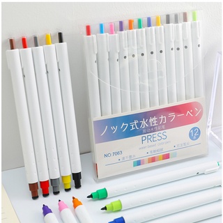 3 Bút Dạ Đánh Dấu Bấm 12 Màu Tự Chọn ( Sỉ Từ 1 Hộp 12 Màu) - Thỏ Hồng VPP
