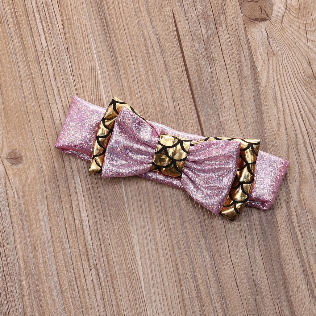 Set 2 món đồ bơi bikini phong cách nàng tiên cá phối nơ kim tuyến long lanh thời trang dành cho bé gái
